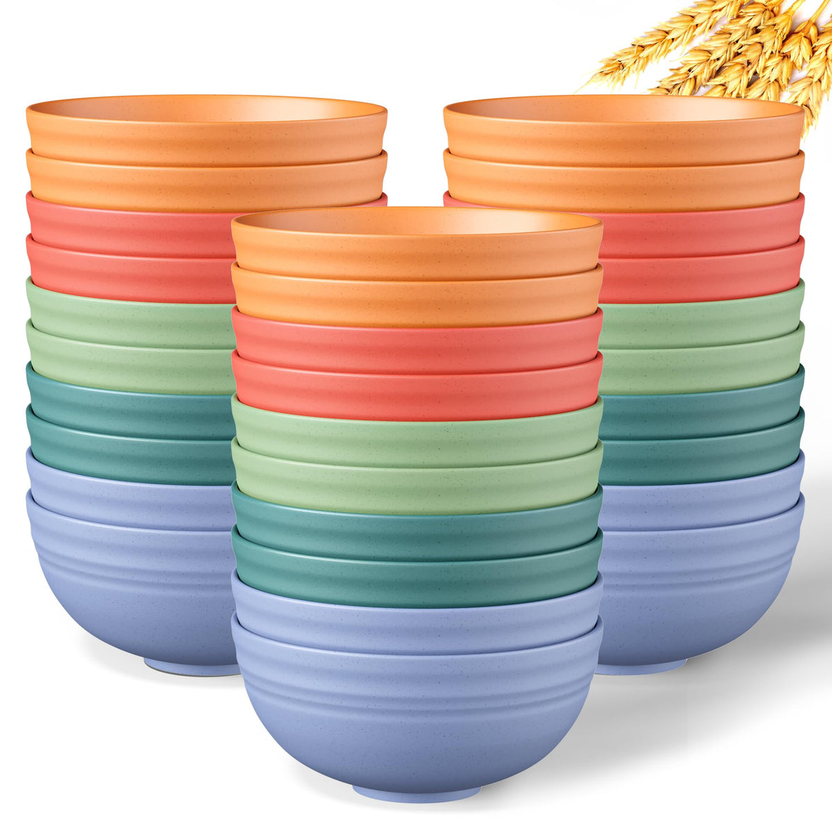 Quatish Unbreakable Wheat Straw Cereal Bowls Set