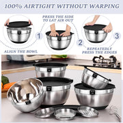 Umite Chef Mixing Bowls with Airtight Lids Set