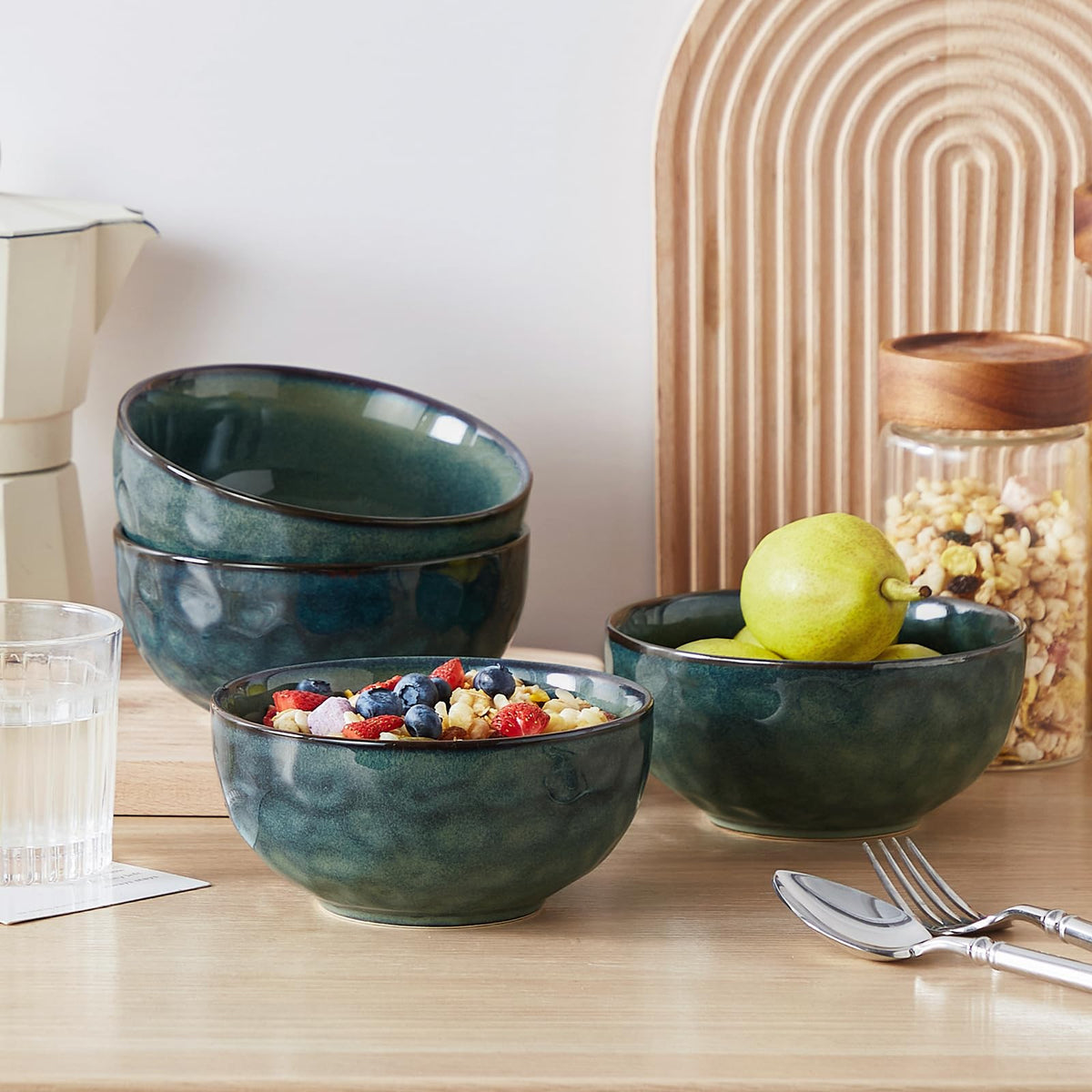 vancasso Starry 24 oz Porcelain Pasta & Cereal Bowls, Set of 4