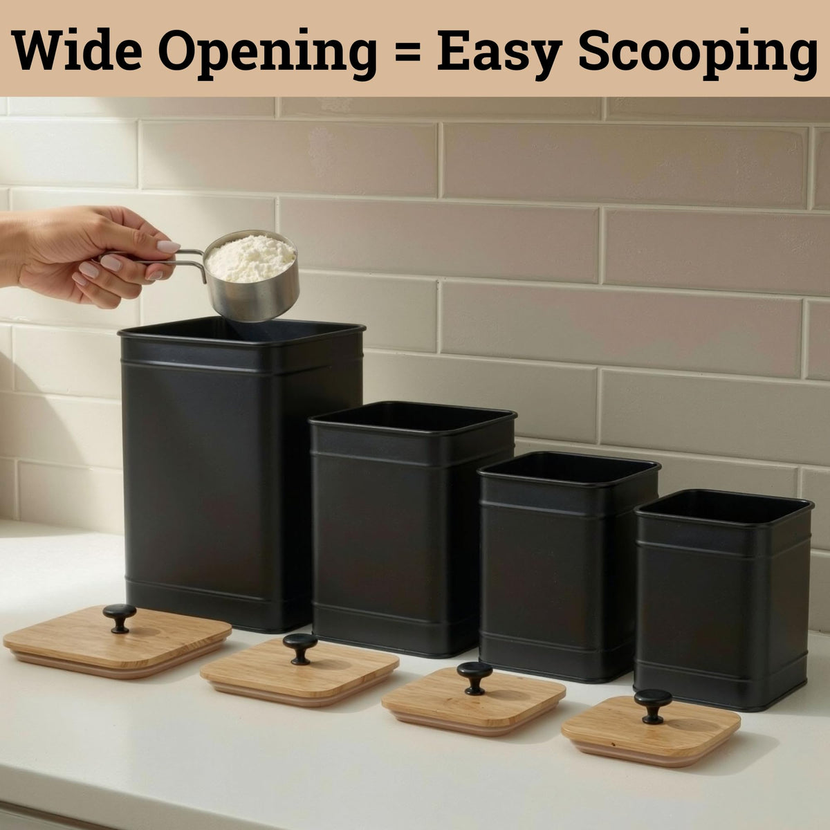 Big Iron Airtight Kitchen Canister Set with Chalkboard Labels