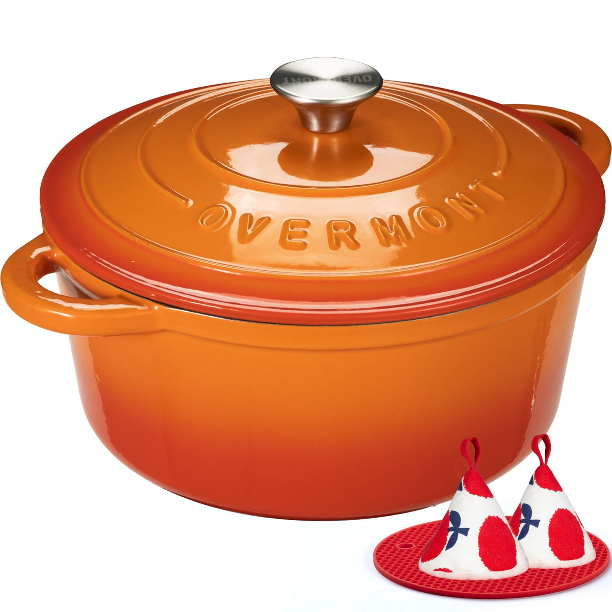 Overmont 5.5-Qt Enameled Cast Iron Dutch Oven with Lid