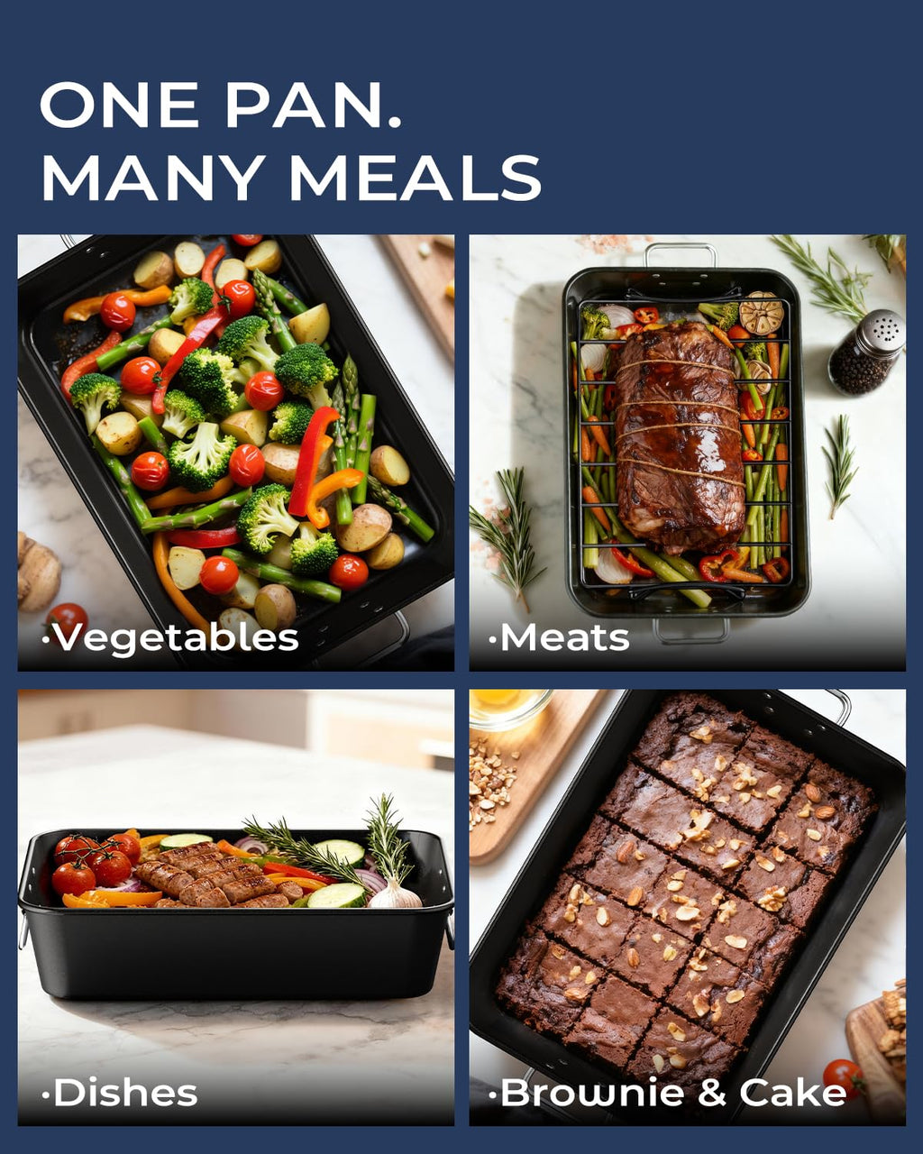 Armorbear Turkey Roasting Pan with Rack for Oven Cooking
