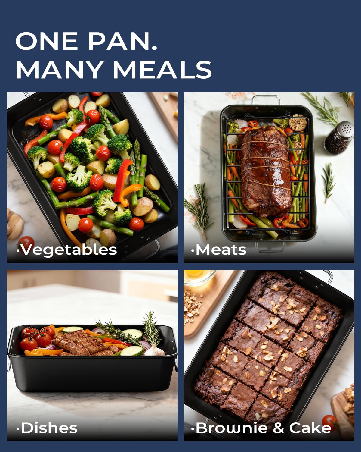 Armorbear Turkey Roasting Pan with Rack for Oven Cooking