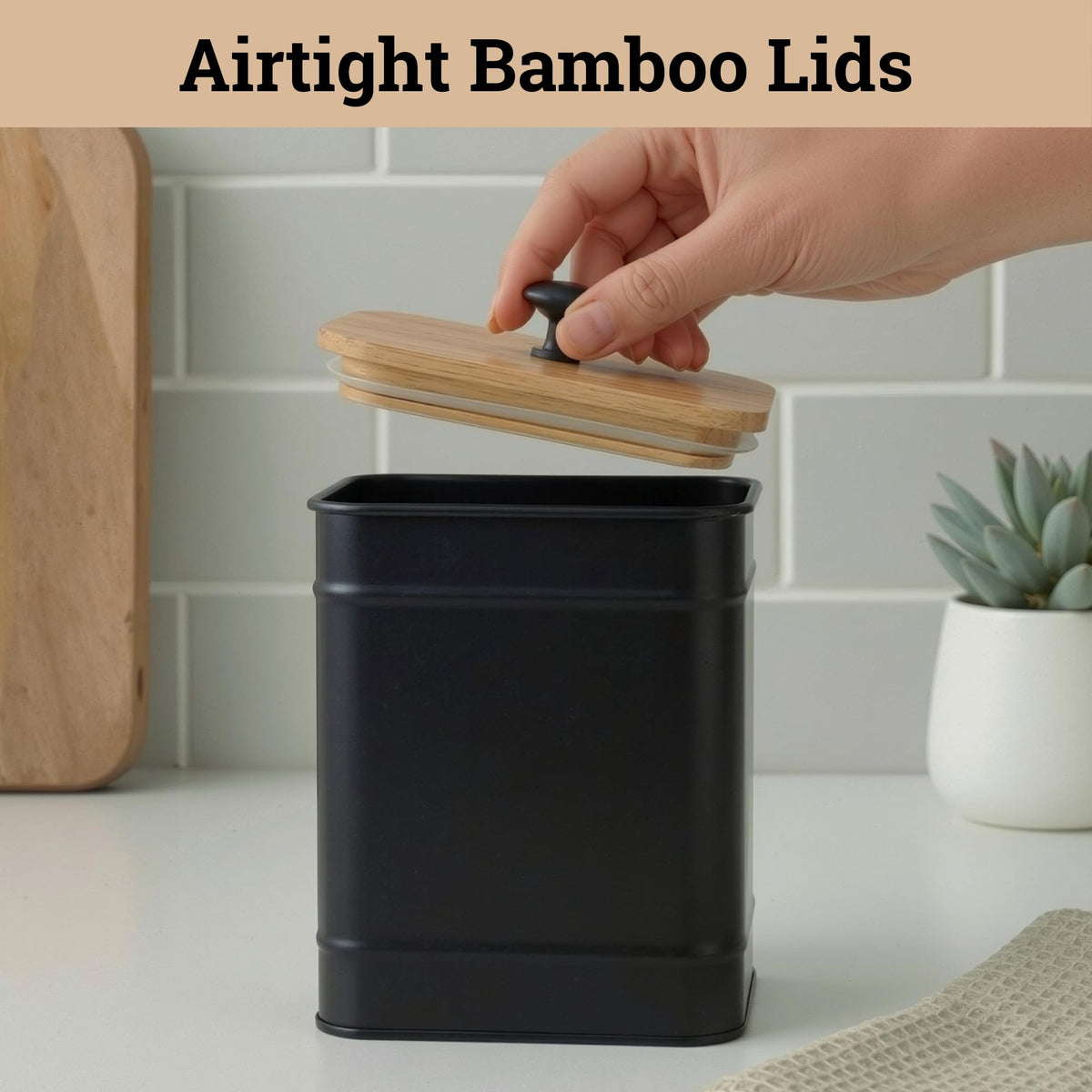 Big Iron Airtight Kitchen Canister Set with Chalkboard Labels