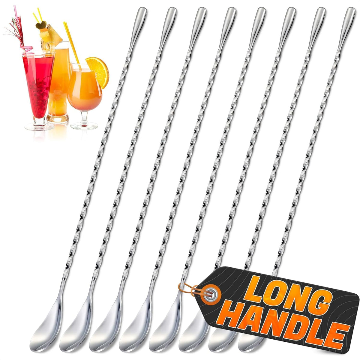 Stainless Steel Cocktail Bar Spoons for Mixing Drinks