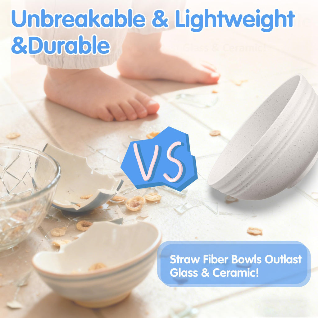 Quatish Unbreakable Wheat Straw Cereal Bowls Set