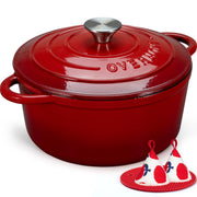 Overmont 5.5-Qt Enameled Cast Iron Dutch Oven with Lid