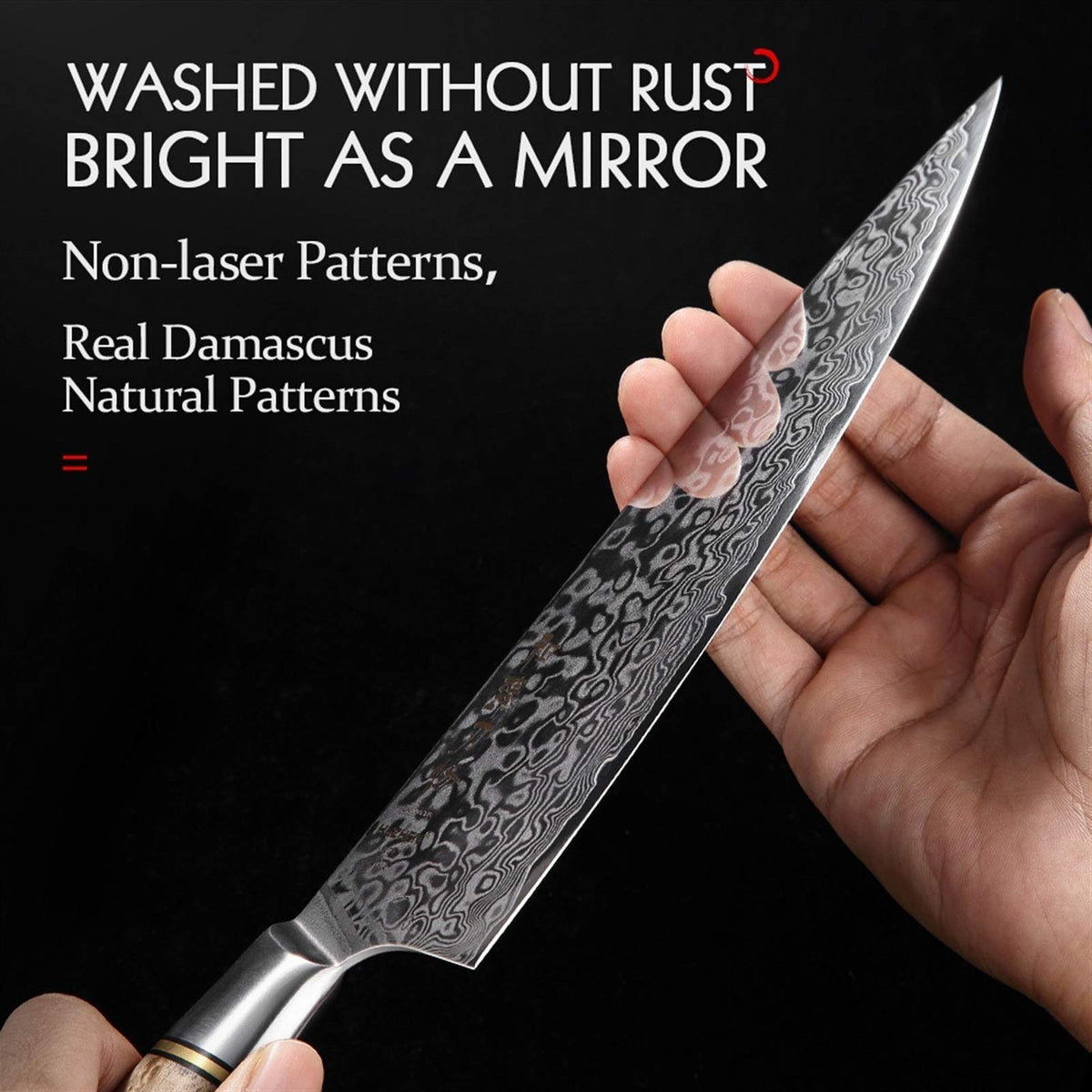 6-Piece Damascus Steel Kitchen Knife Set with Magnetic Holder