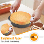 tutikuki Nonstick Round Cake Pan with 100 Parchment Liners