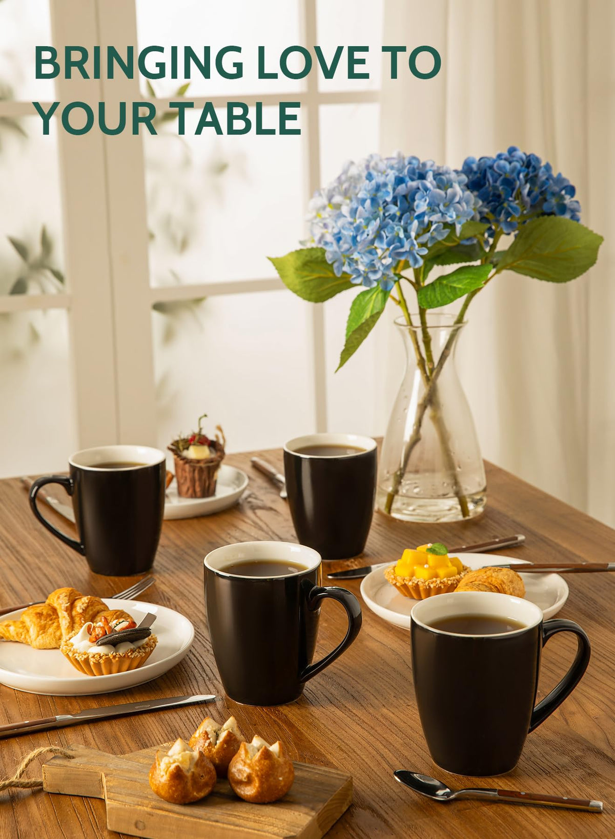 Sweese 16 oz Porcelain Coffee Mugs for Latte & Tea