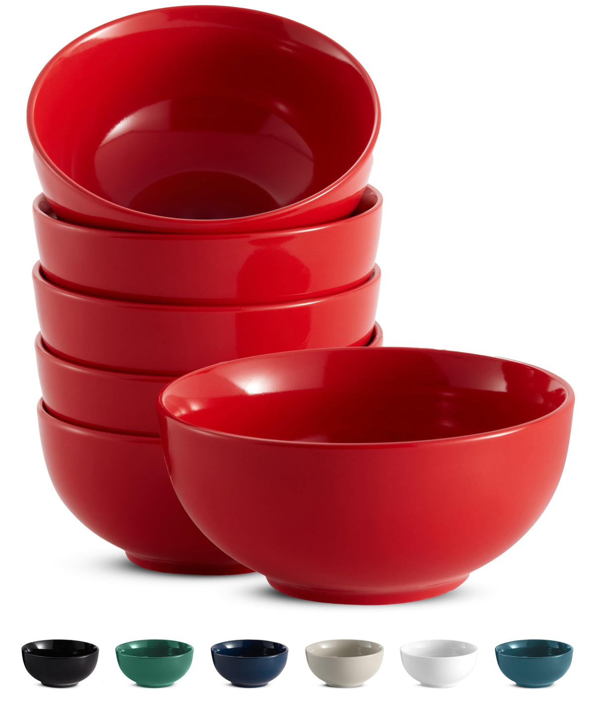 KooK Deep Porcelain Soup & Cereal Bowls for Everyday Dining
