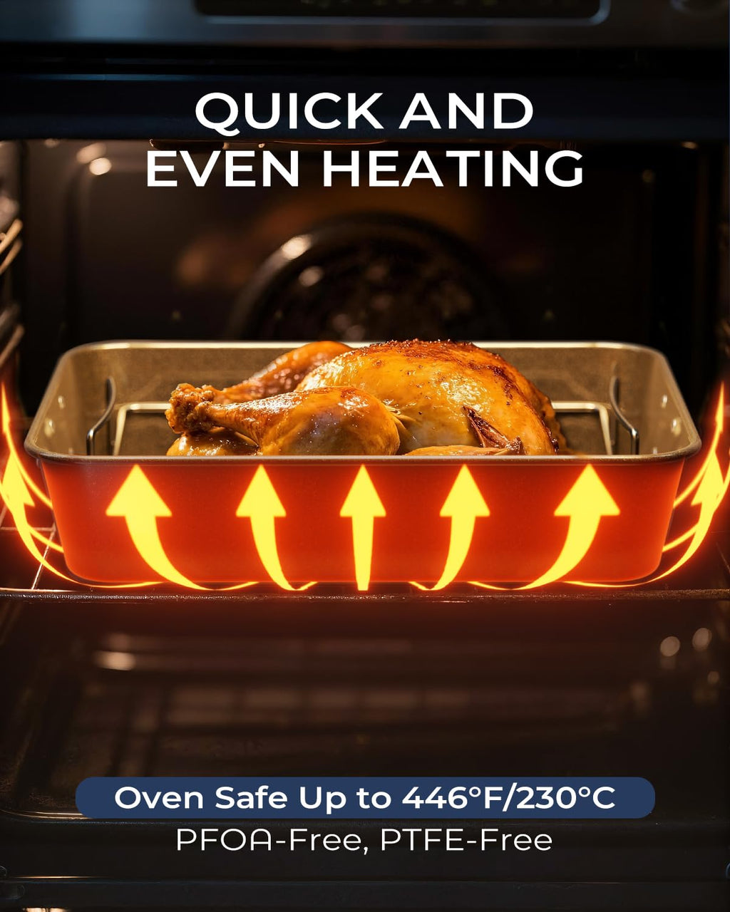 Armorbear Turkey Roasting Pan with Rack for Oven Cooking