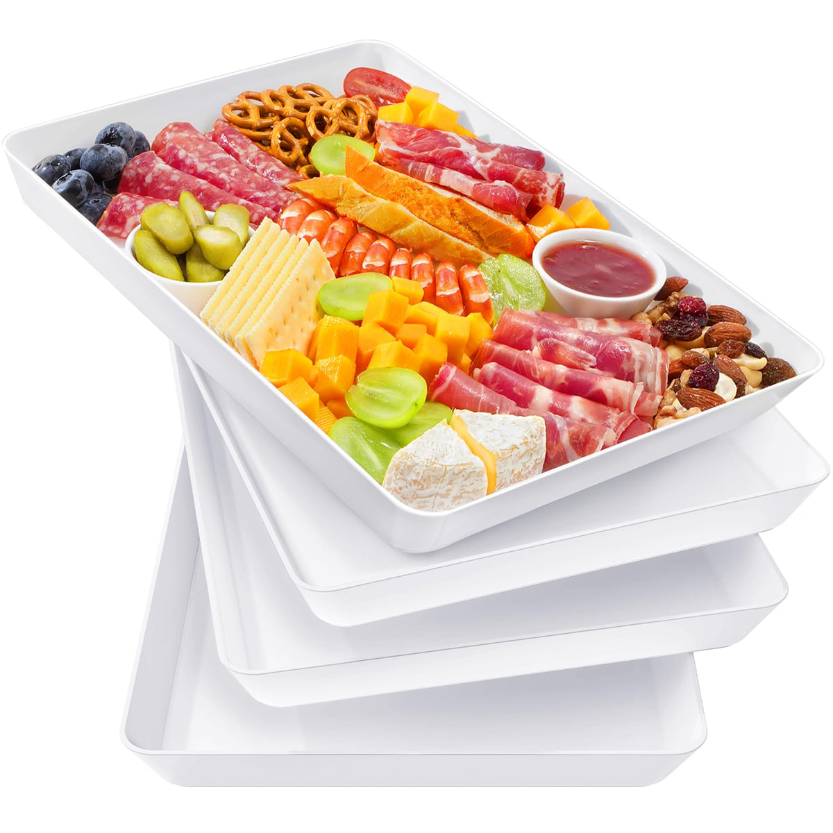 Lifewit Reusable Plastic Serving Platters for Parties