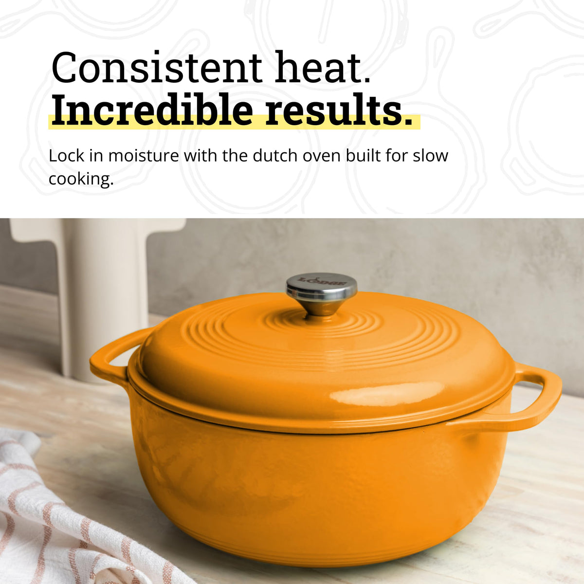 Lodge 7.5-Quart Enameled Cast Iron Dutch Oven with Lid