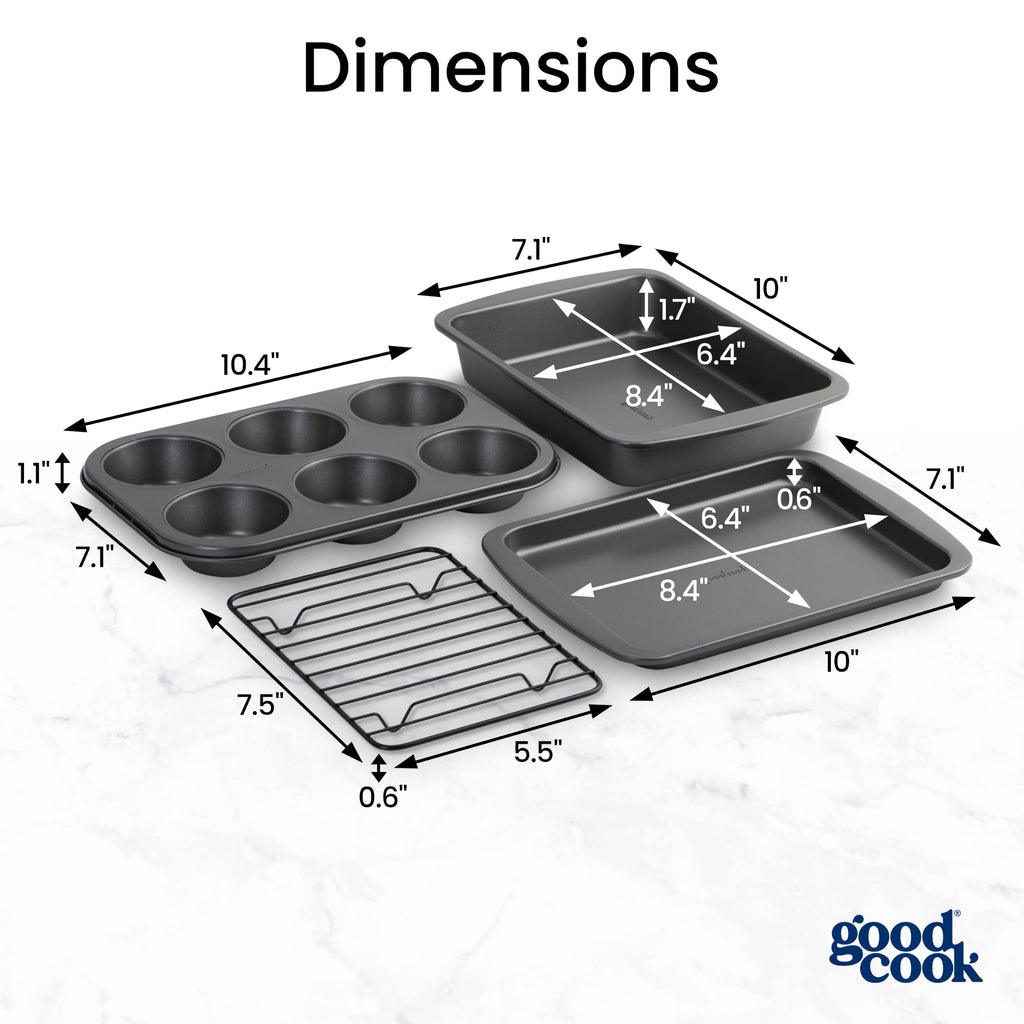 GoodCook 4-Piece Nonstick Steel Toaster Oven Bakeware Set
