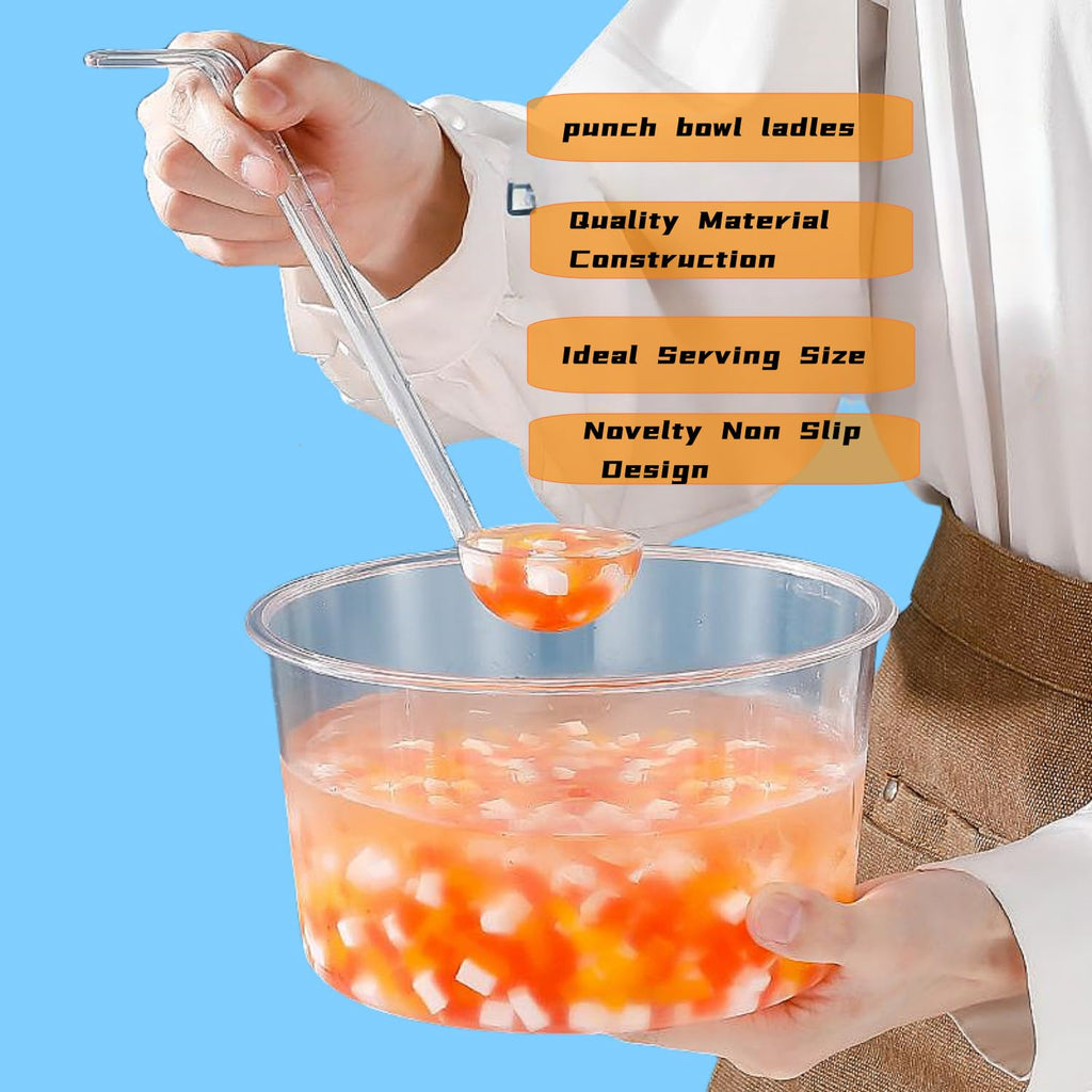 12-Piece Clear Plastic Ladle & Tongs Serving Set