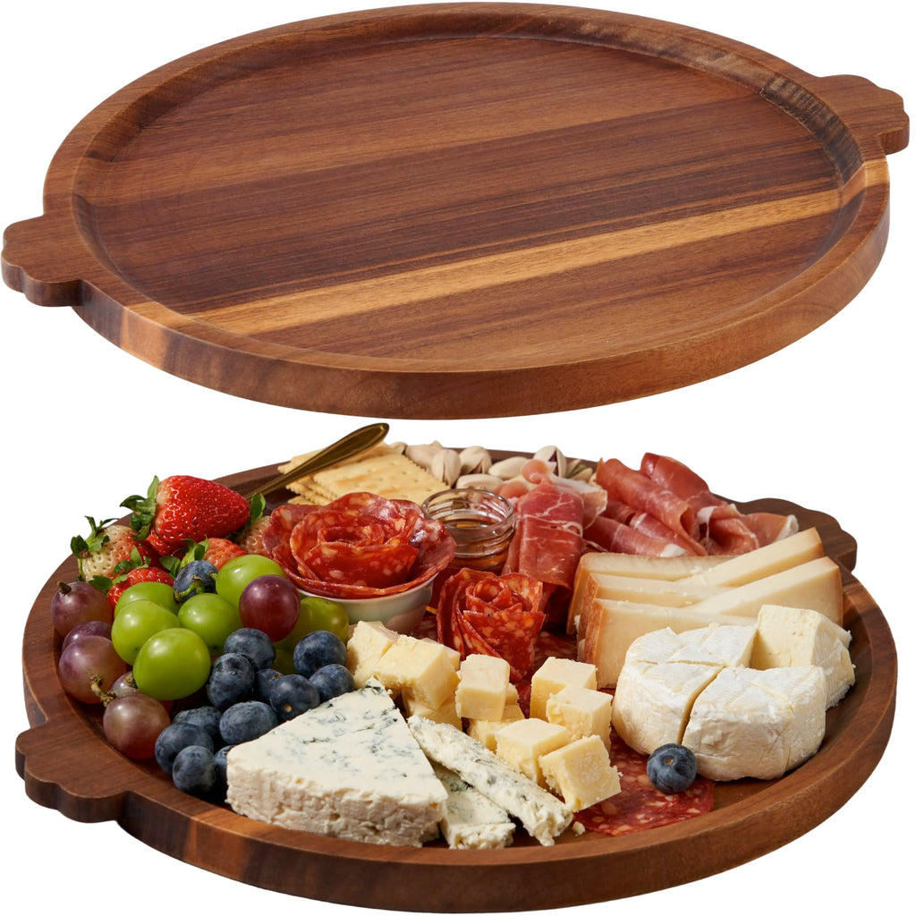 13-Inch Round Wood Charcuterie Board & Serving Tray