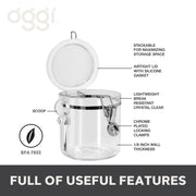 Oggi Airtight Clear Canister Set with Clamp Lids