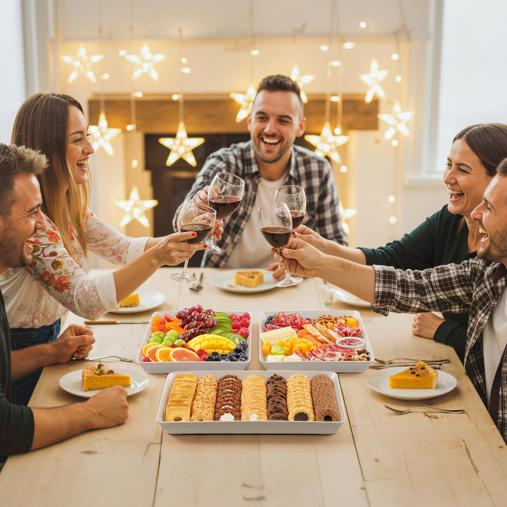 Lifewit Reusable Plastic Serving Platters for Parties