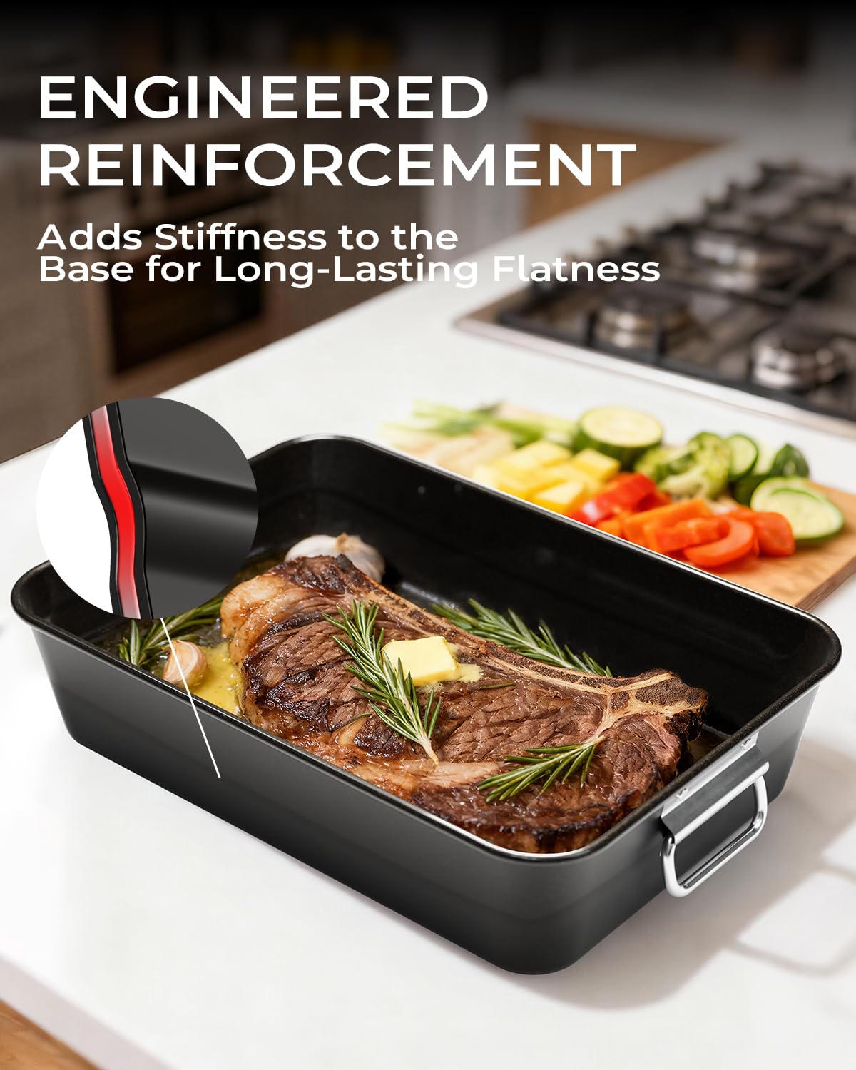 Armorbear Turkey Roasting Pan with Rack for Oven Cooking