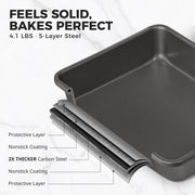 HONGBAKE Deep Nonstick Baking Pan Set for Oven Cooking