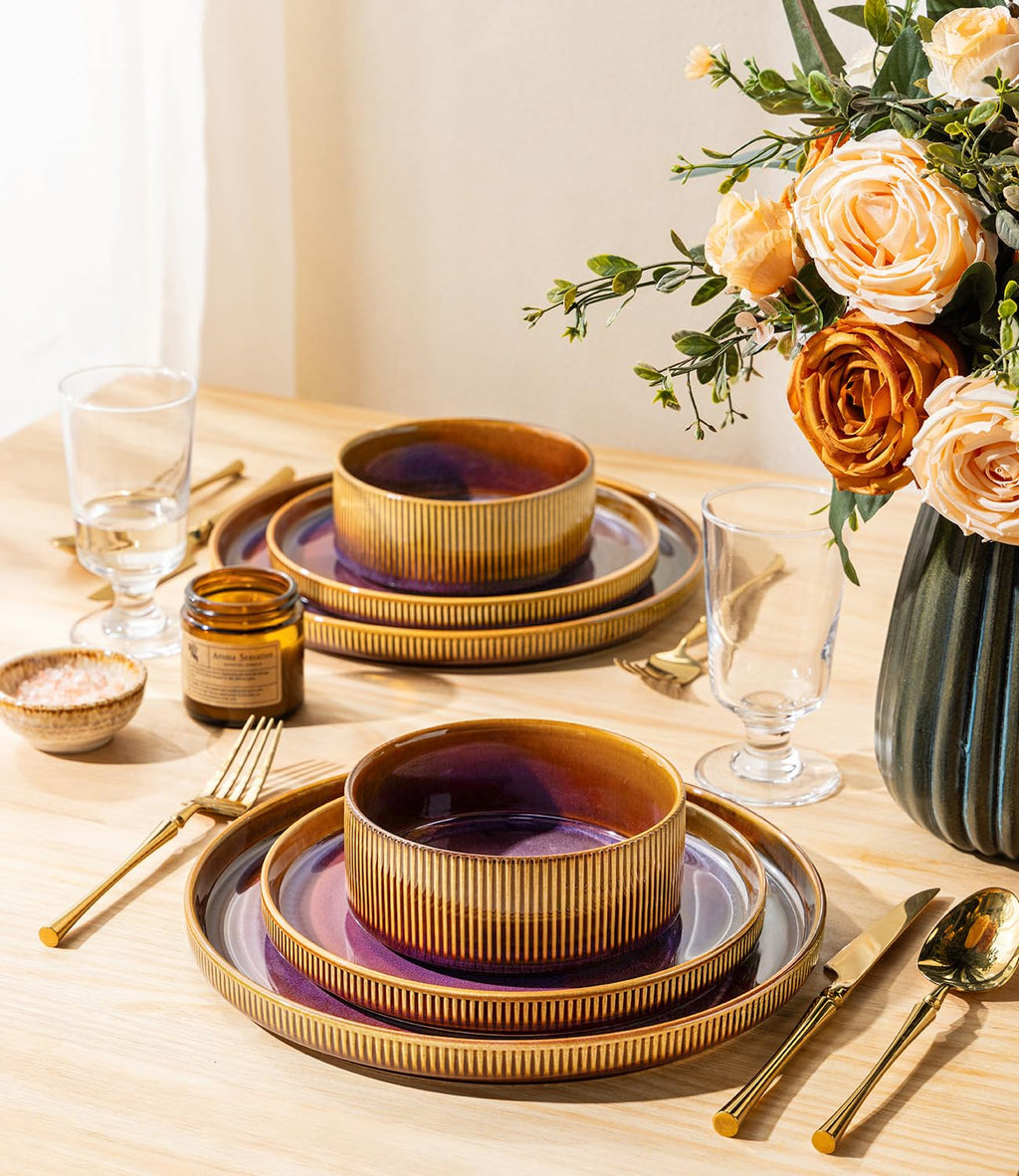 TheTerra Ceramic Dinnerware Plates & Bowls Set