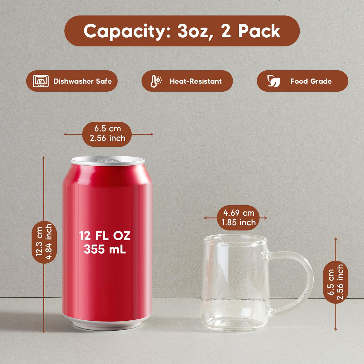 ZMZKKLL Clear Glass Coffee Mugs for Hot & Cold Drinks