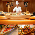 Wooden Sushi Boat Serving Tray for Sashimi & Appetizers