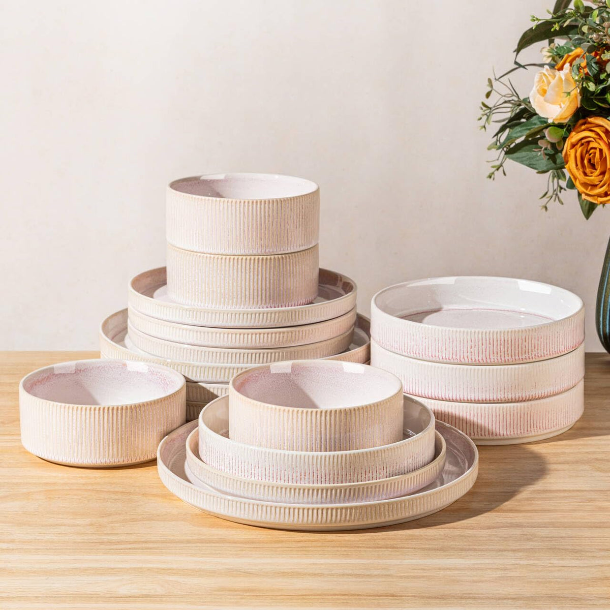 TheTerra Ceramic Dinnerware Plates & Bowls Set