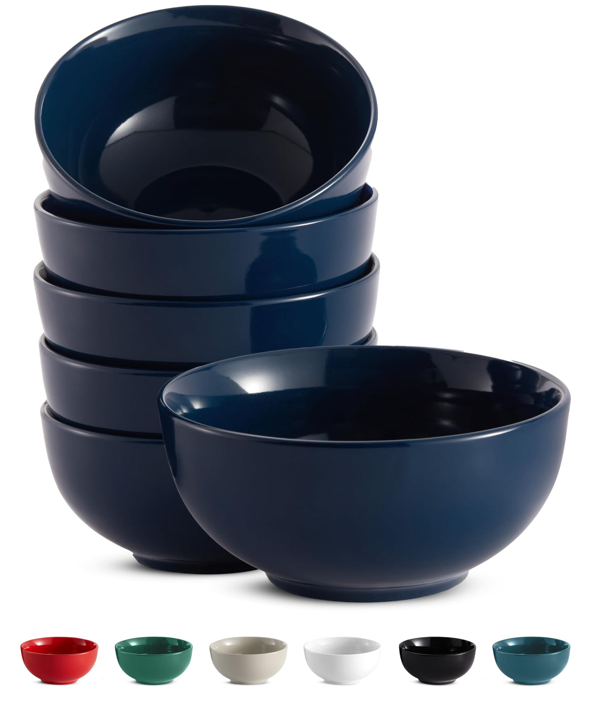 KooK Deep Porcelain Soup & Cereal Bowls for Everyday Dining