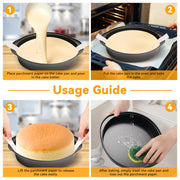 tutikuki Nonstick Round Cake Pan with 100 Parchment Liners