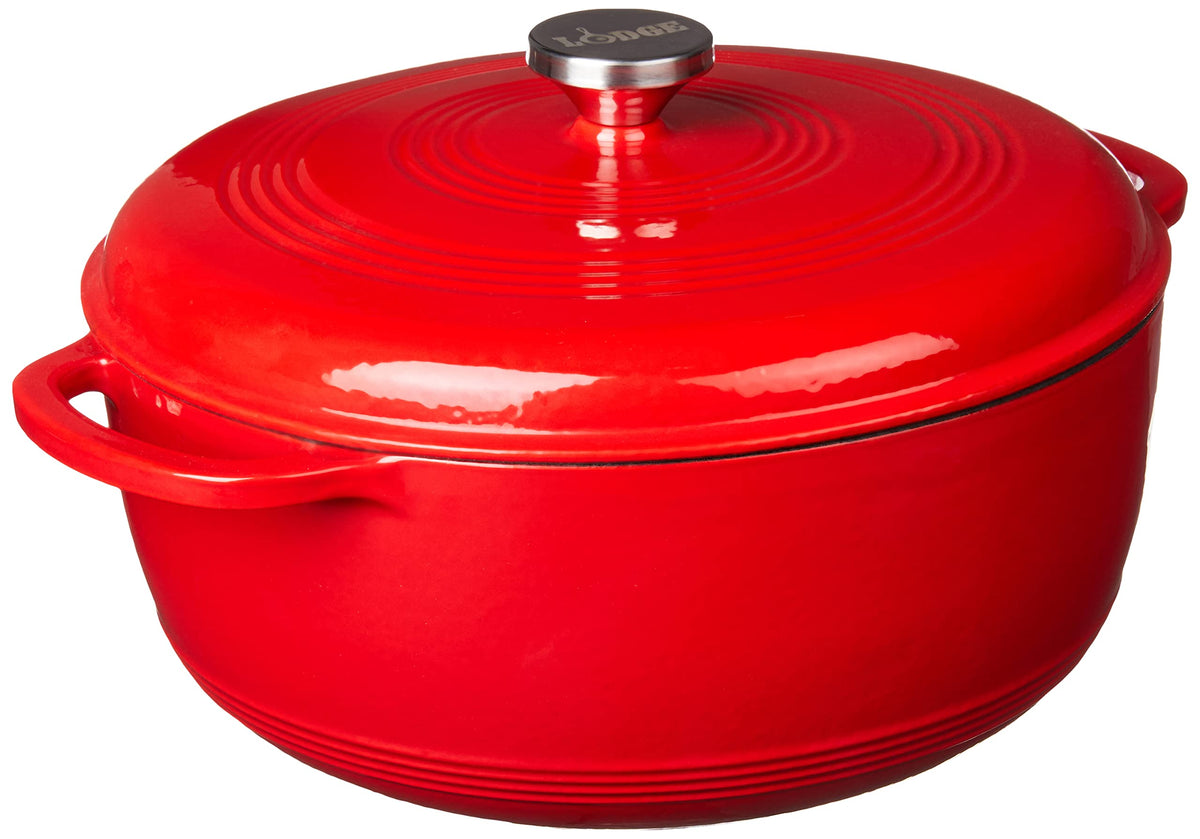 Lodge 7.5-Quart Enameled Cast Iron Dutch Oven with Lid