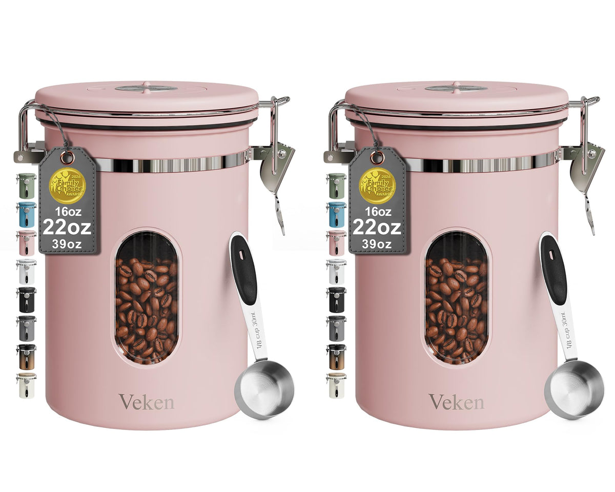 Veken Airtight Stainless Steel Coffee Canister with Scoop