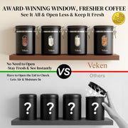 Veken Airtight Stainless Steel Coffee Canister with Scoop