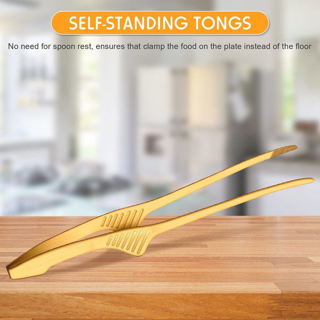 Patelai Stainless Steel Korean BBQ Tongs with Stand