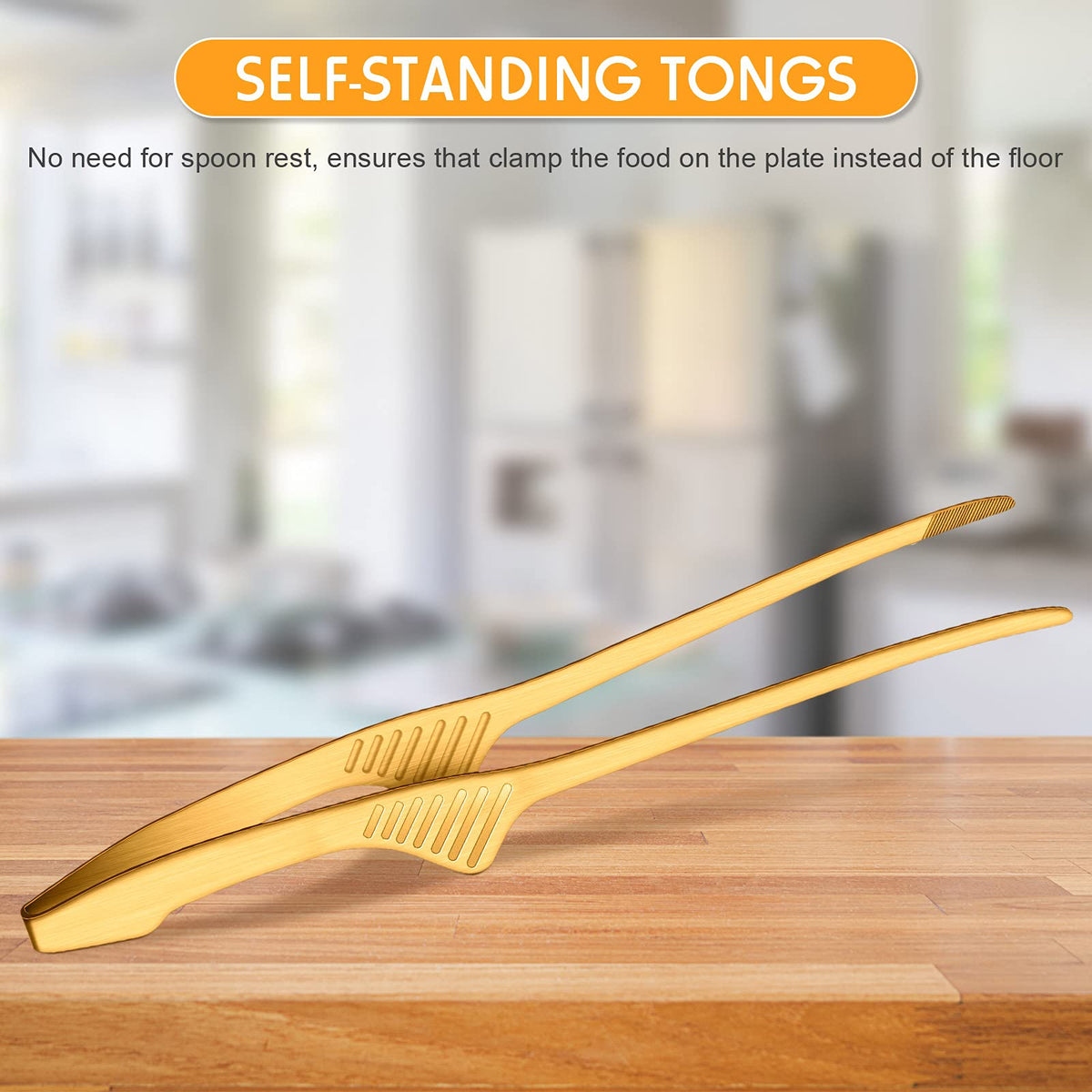 Patelai Stainless Steel Korean BBQ Tongs with Stand