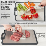 Titanium & Wheat Straw Cutting Board with Sharpener & Stand