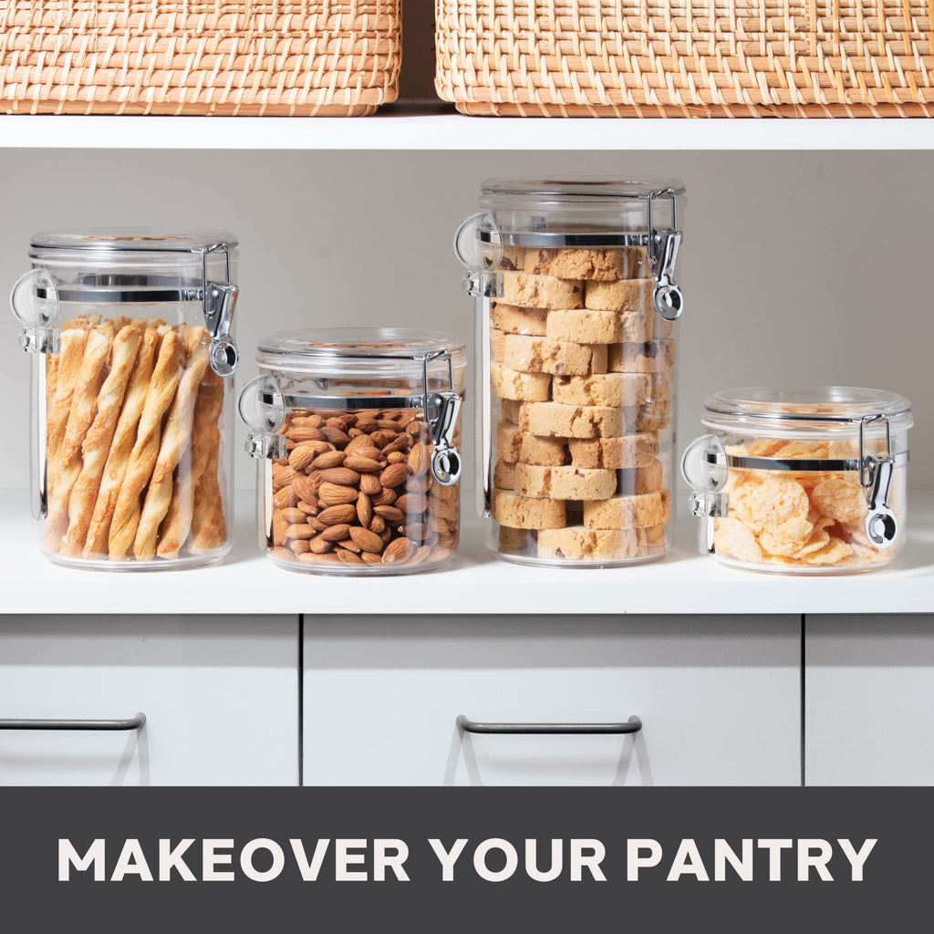 Oggi Airtight Clear Canister Set with Clamp Lids