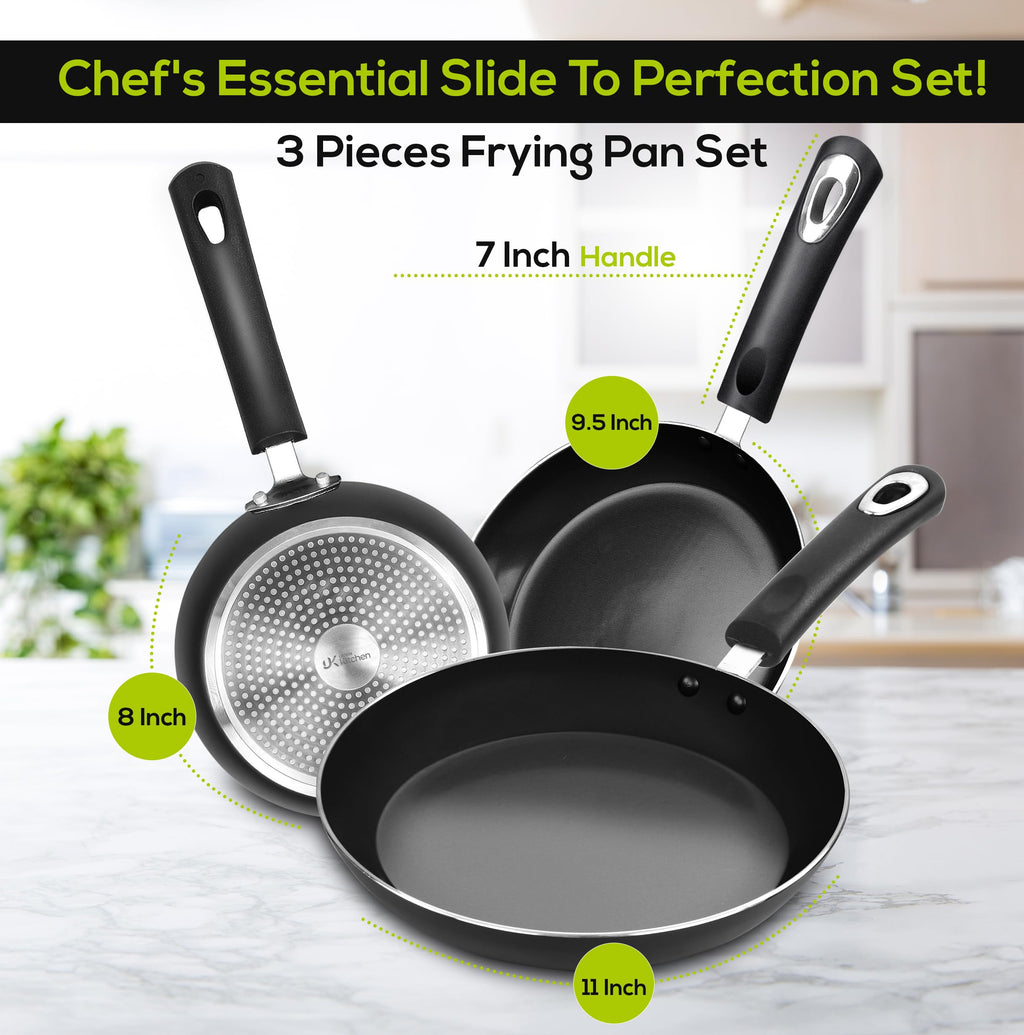 Utopia Kitchen 3-Piece Nonstick Frying Pan Set for Induction