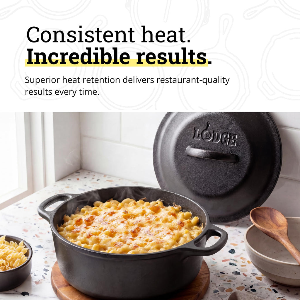 Lodge L1SP3 Cast Iron Serving Pot with Dual Handles