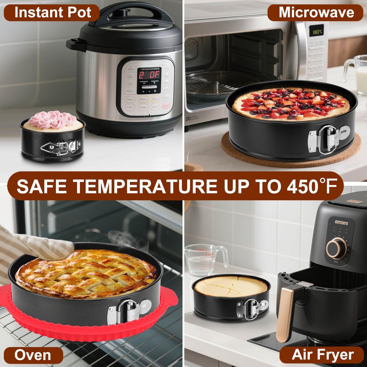 Nonstick Round Springform Cheesecake Pan with Removable Bottom