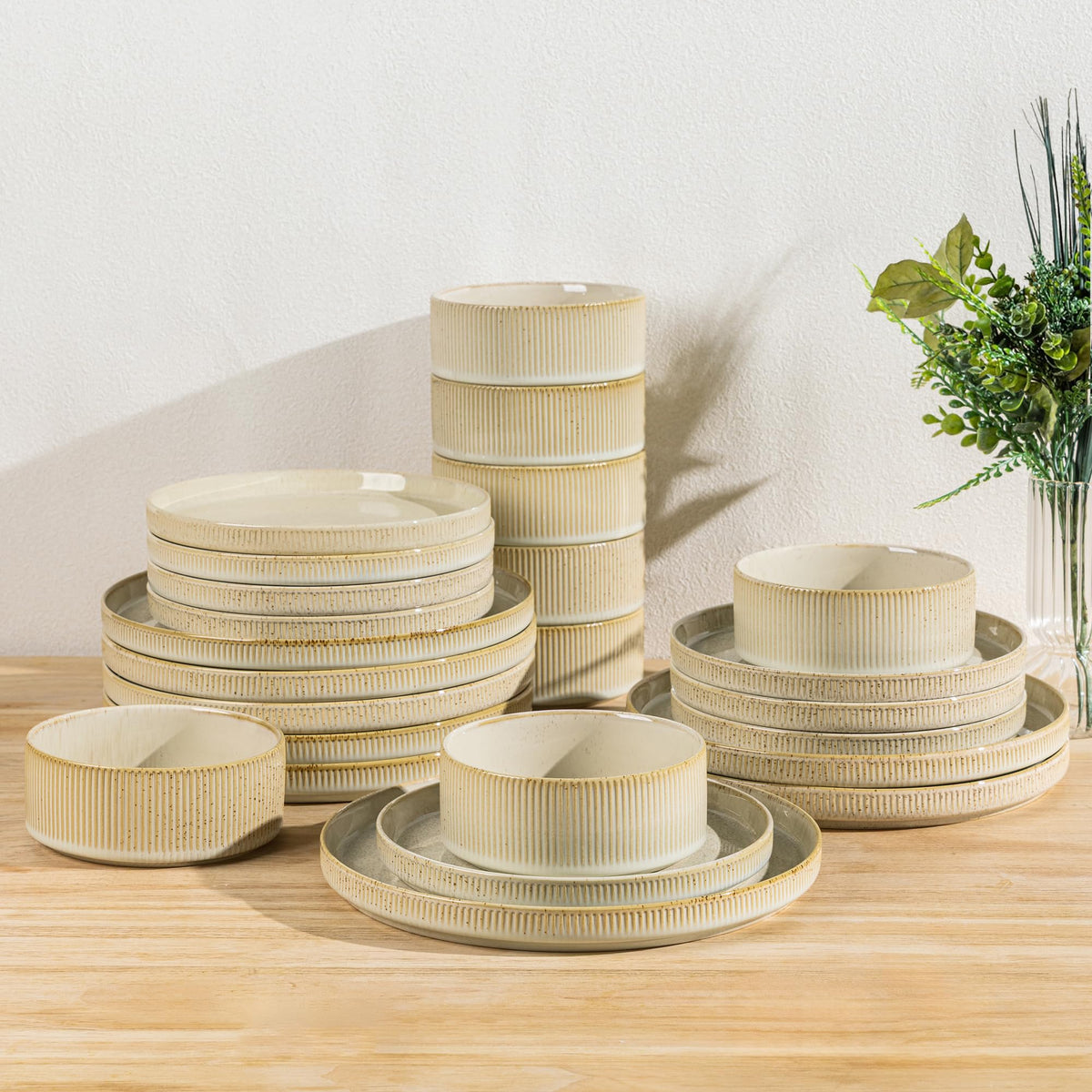 TheTerra Ceramic Dinnerware Plates & Bowls Set