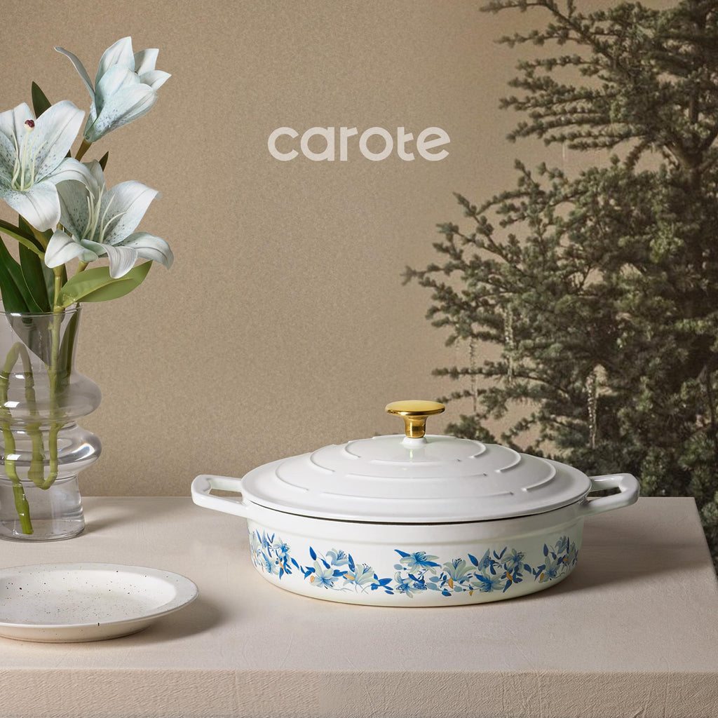 CAROTE Enameled Cast Iron Dutch Oven with Lid, Oven Safe