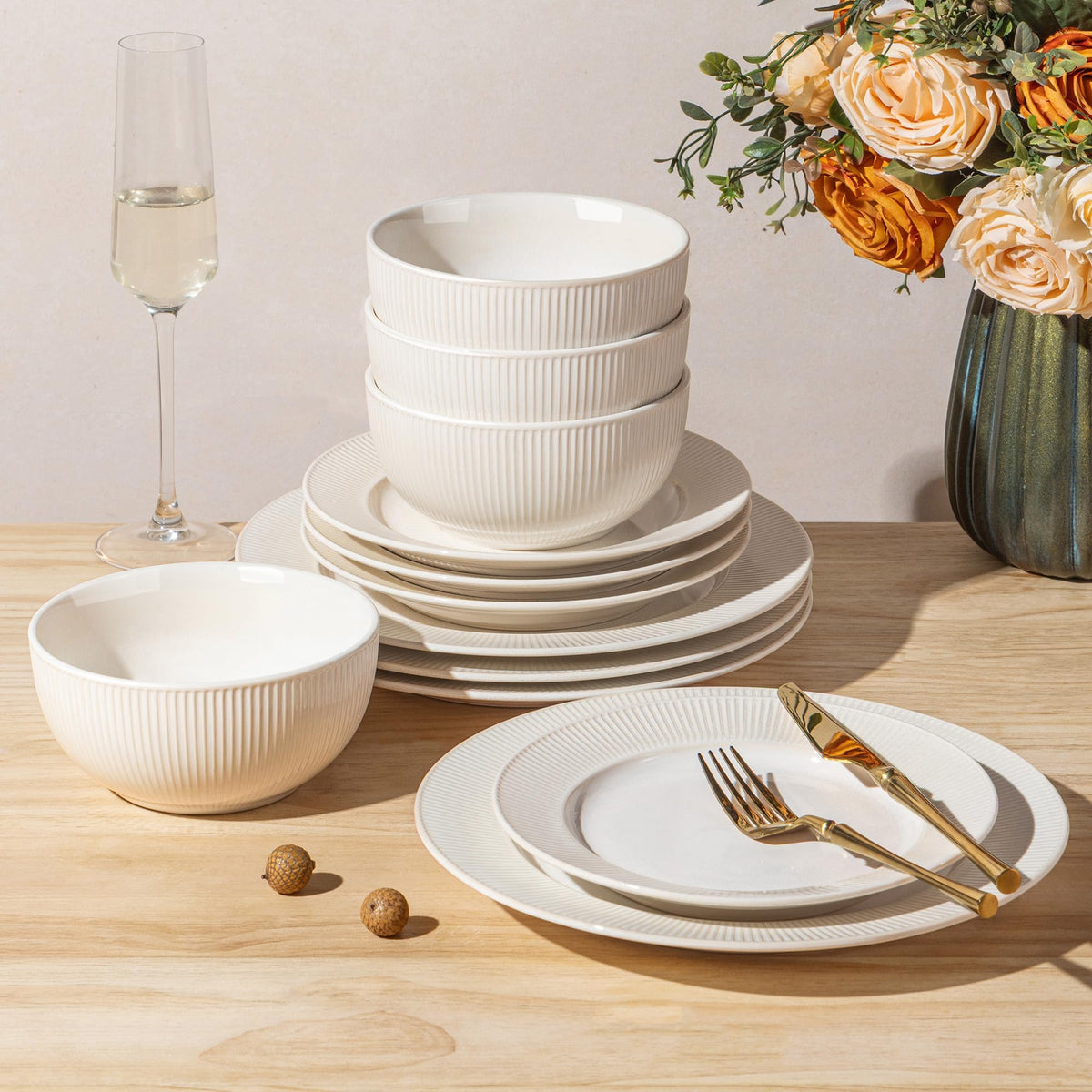 TheTerra Ceramic Dinnerware Plates & Bowls Set