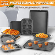 Gymdin 12-Piece Nonstick Carbon Steel Bakeware Set