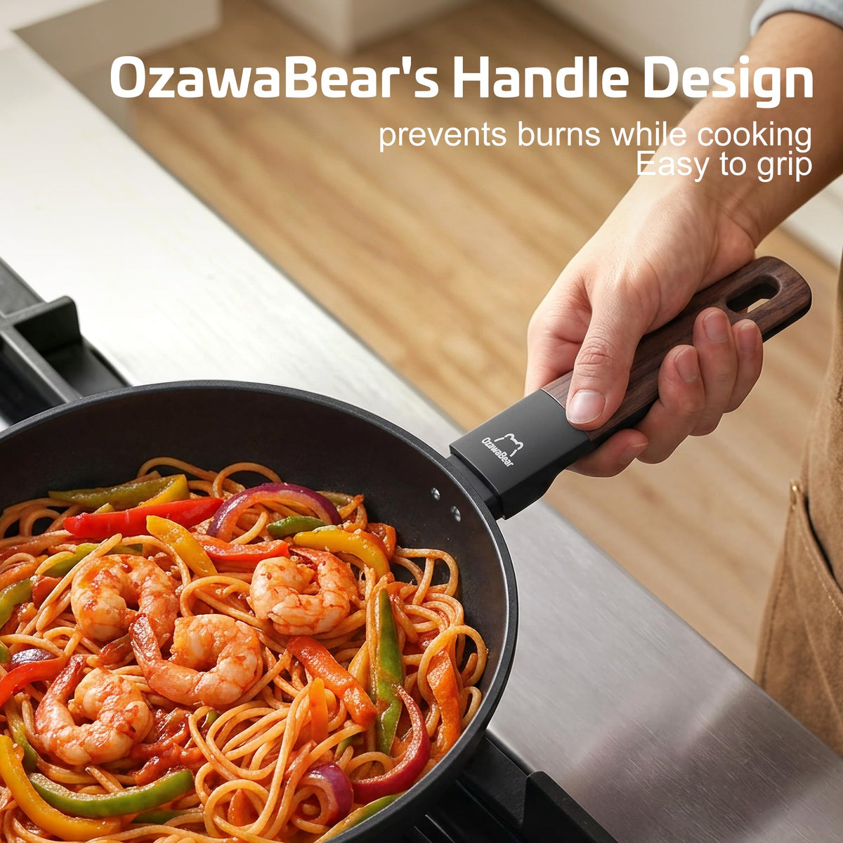 OzawaBear Titanium Nonstick Frying Pan for Induction Cooking