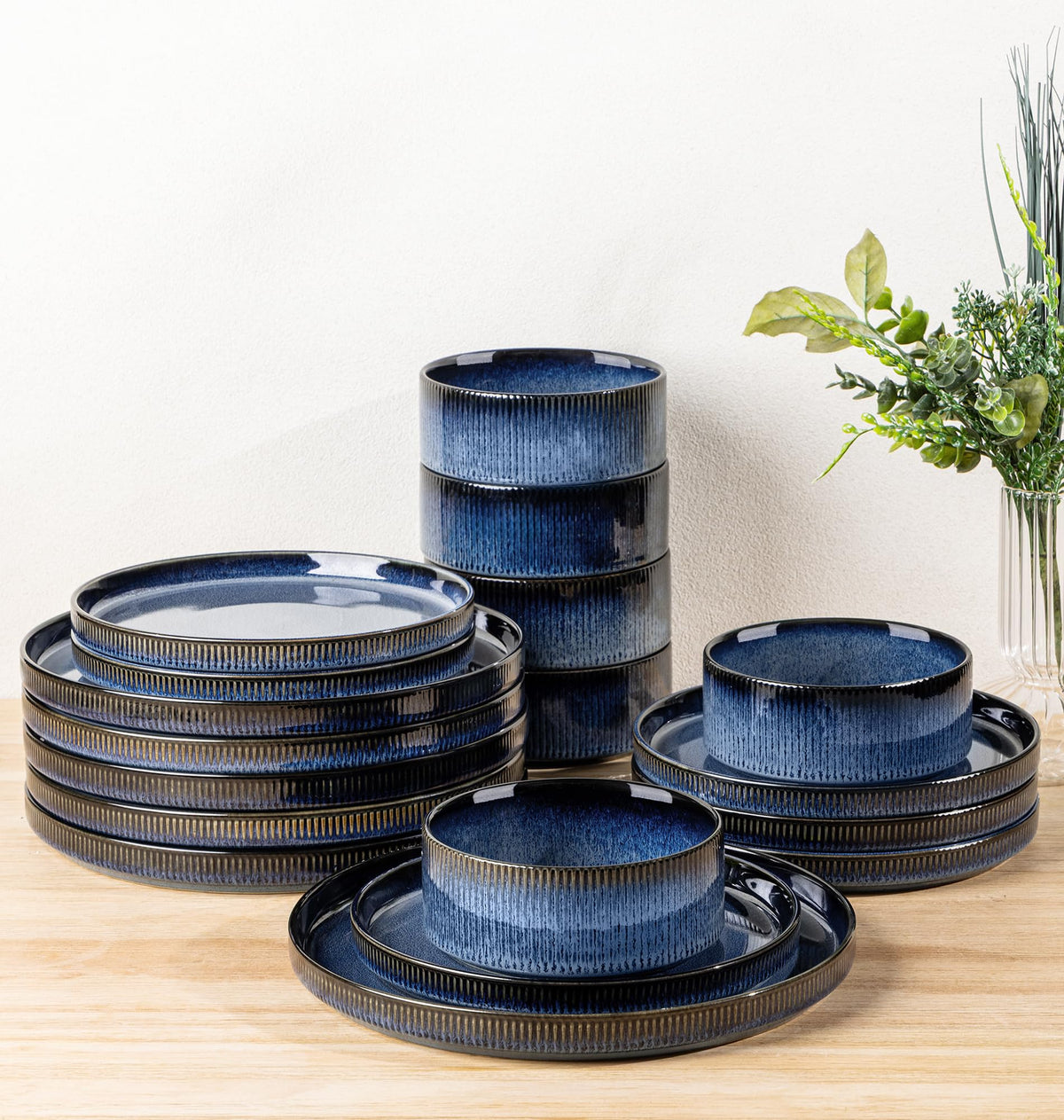 TheTerra Ceramic Dinnerware Plates & Bowls Set