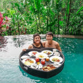 Heart-Shaped Woven Floating Pool Serving Tray for Parties