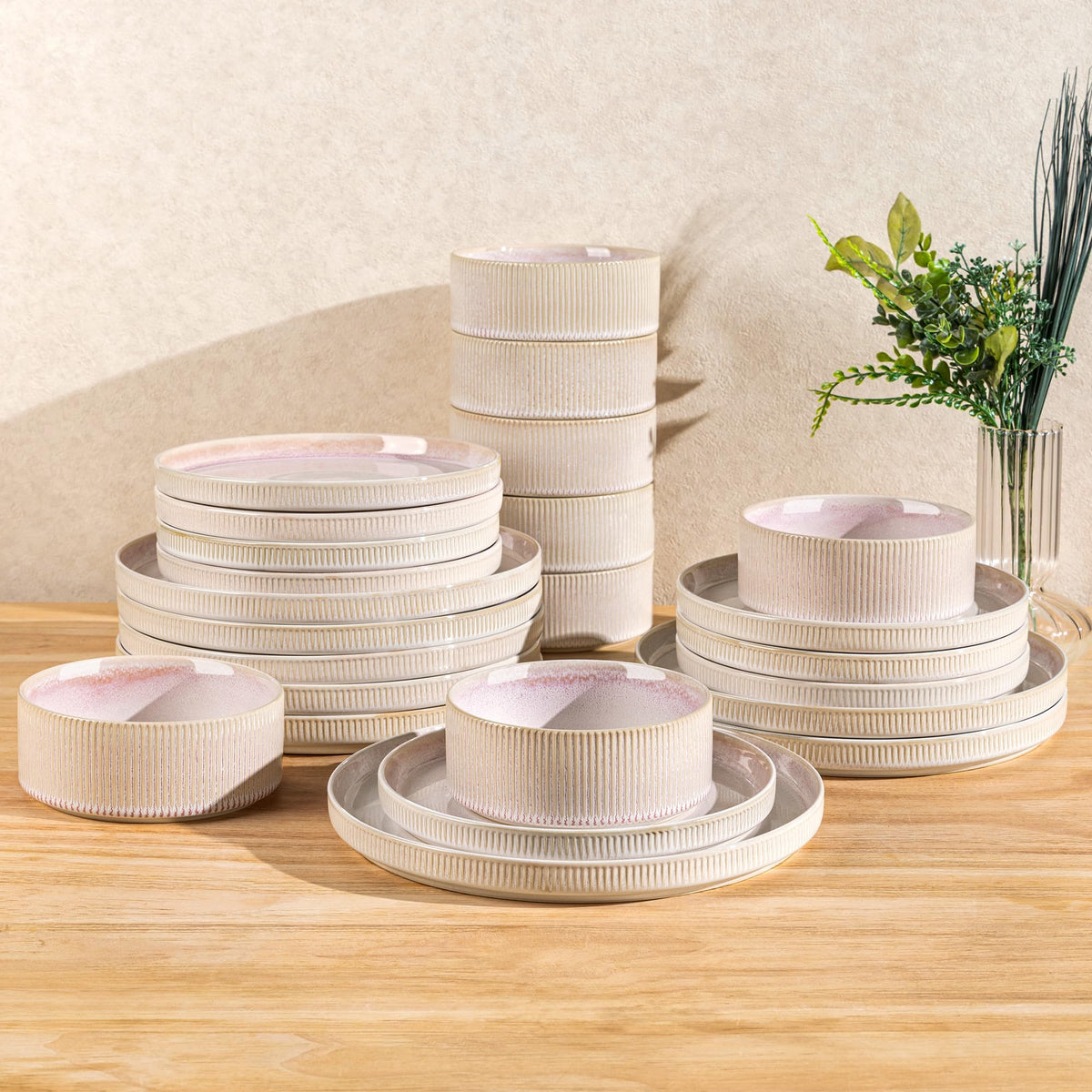TheTerra Ceramic Dinnerware Plates & Bowls Set