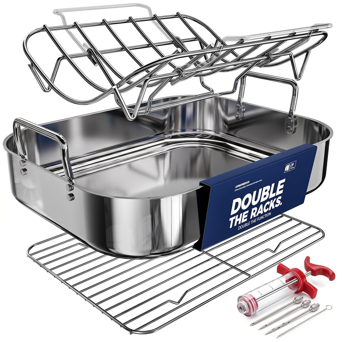 Armorbear Turkey Roasting Pan with Rack for Oven Cooking